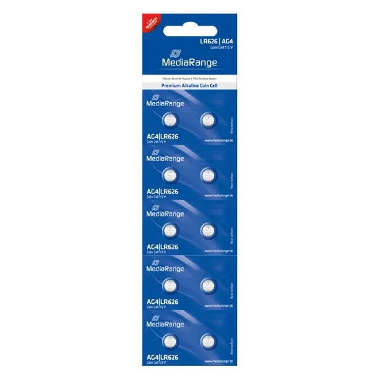 Pilhas Mediarange Alcalinas Coin Cell AG4 | LR626 - Pack 10