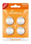 Pilhas de Lítio MediaRange Cell | CR2025 3V - Pack 4