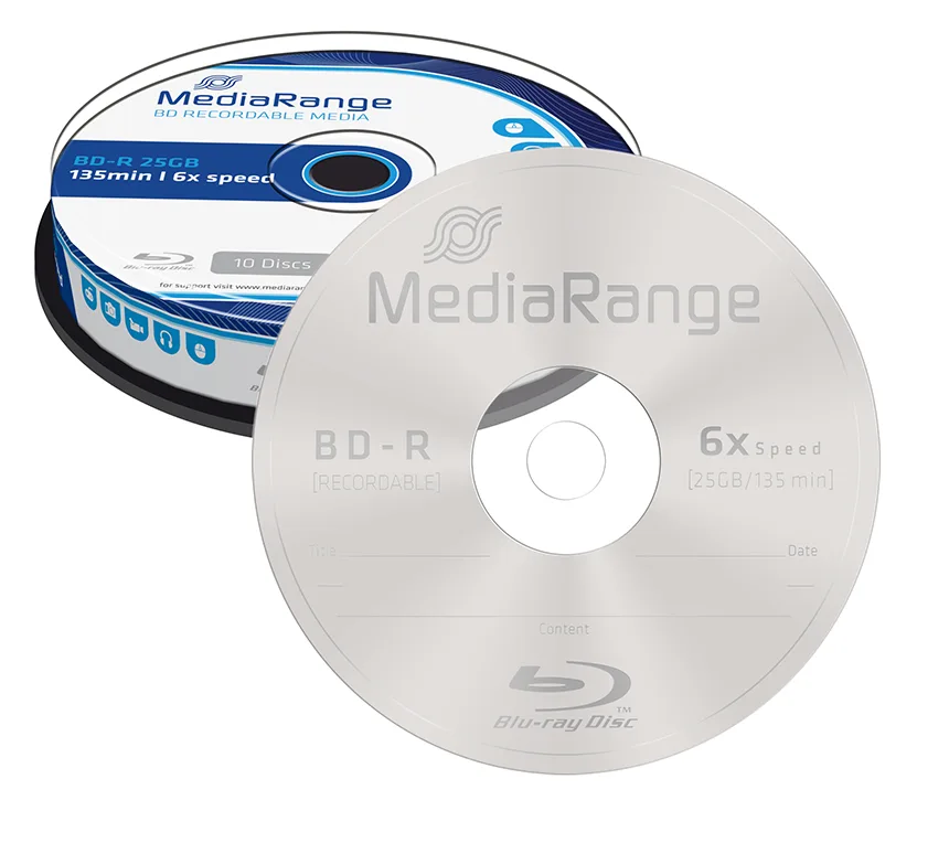 BD-R 25GB 6X Mediarange Blu-Ray - Pack 10