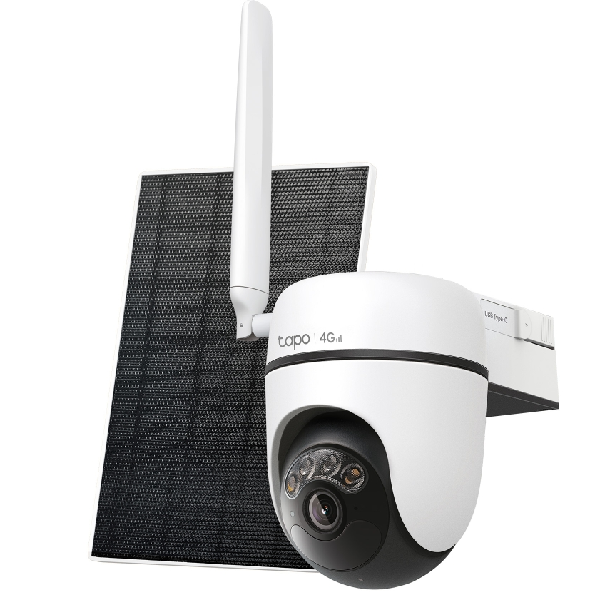Kit Câmara de Segurança + Painel Solar TP-Link Tapo C615G 2K Solar-Powered IP65 Pan/Tilt Security 4G LTE