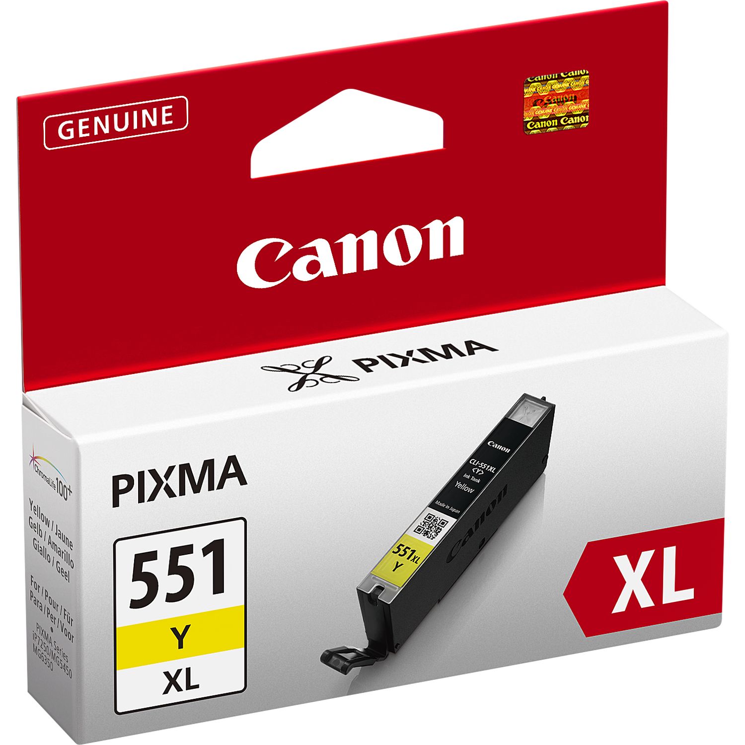 Tinteiro Canon CLI-551 Y XL Amarelo Original (6446B001)