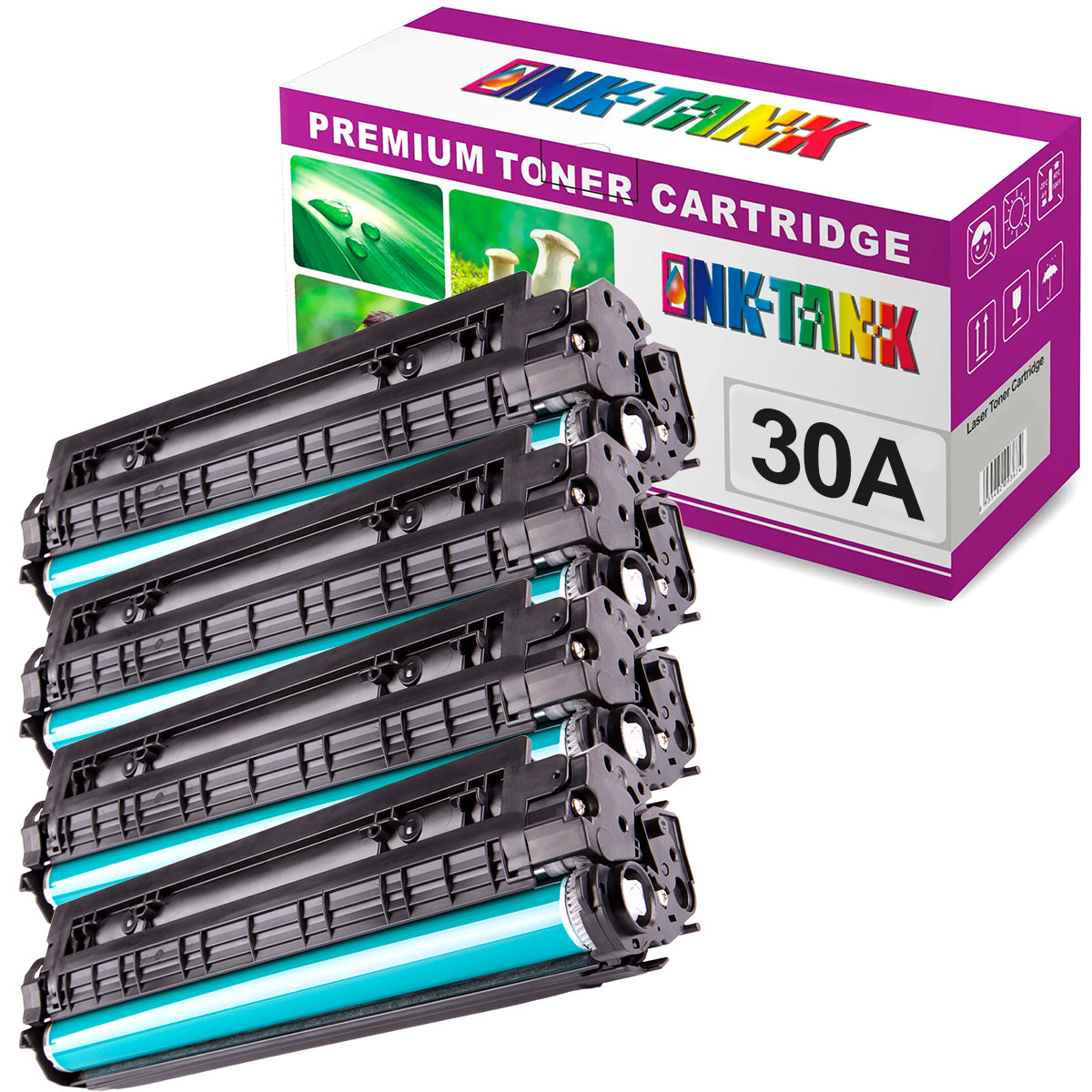 Pack 4 Toners HP 30A Compatíveis CF230A Preto