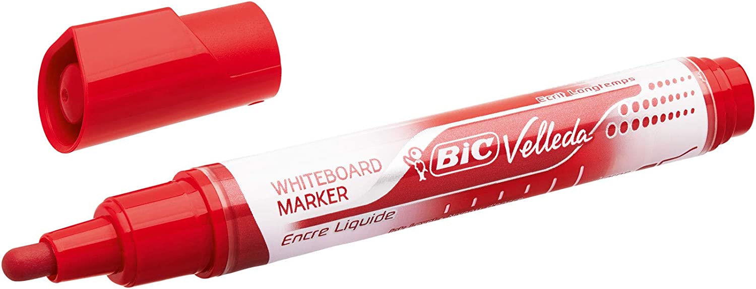 Marcador Quadro Branco BIC Velleda Liquid Ink Medio Vermelho