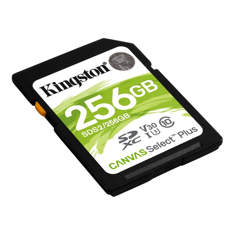 Cartão Memória Kingston Canvas Select Plus C10 U3 V30 UHS-I SDXC 256GB