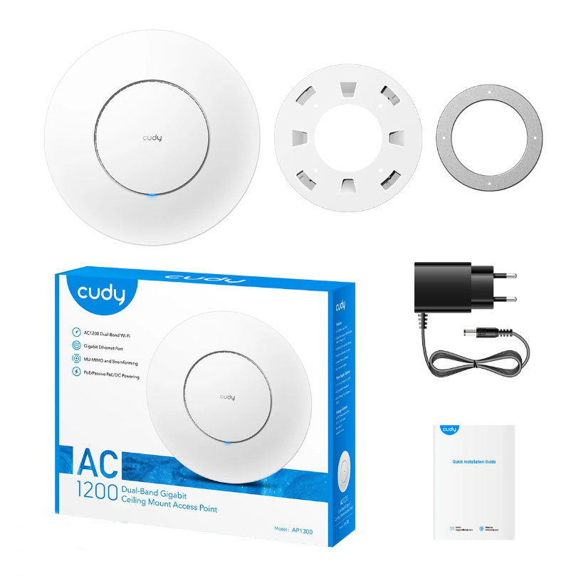 Ponto de Acesso Cudy AP1300 PoE Passivo Gigabit AC1200