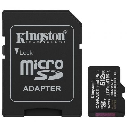 Cartão Memória Kingston Canvas Select Plus UHS-I, U1/U3 microSDXC 512GB + Adaptador SD