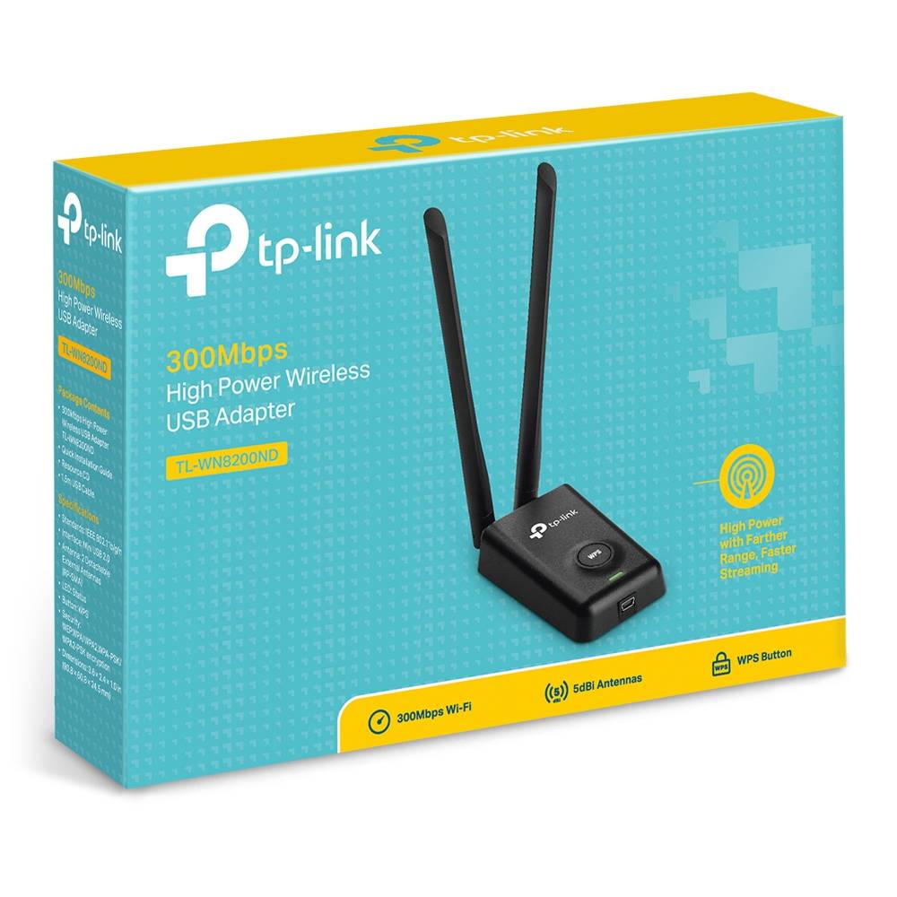 TP-Link Adaptador USB Wireless N Alta Potência 300Mbps TL-WN8200ND