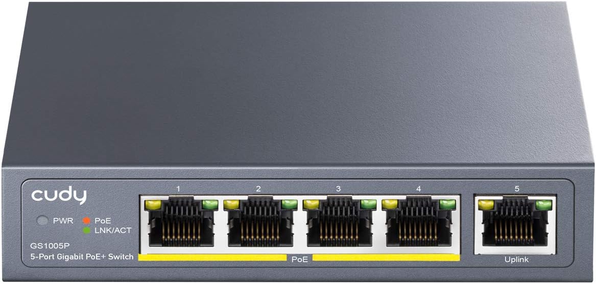 Switch Cudy GS1005P 5 Portas PoE Gigabit + 1 SFP Slot