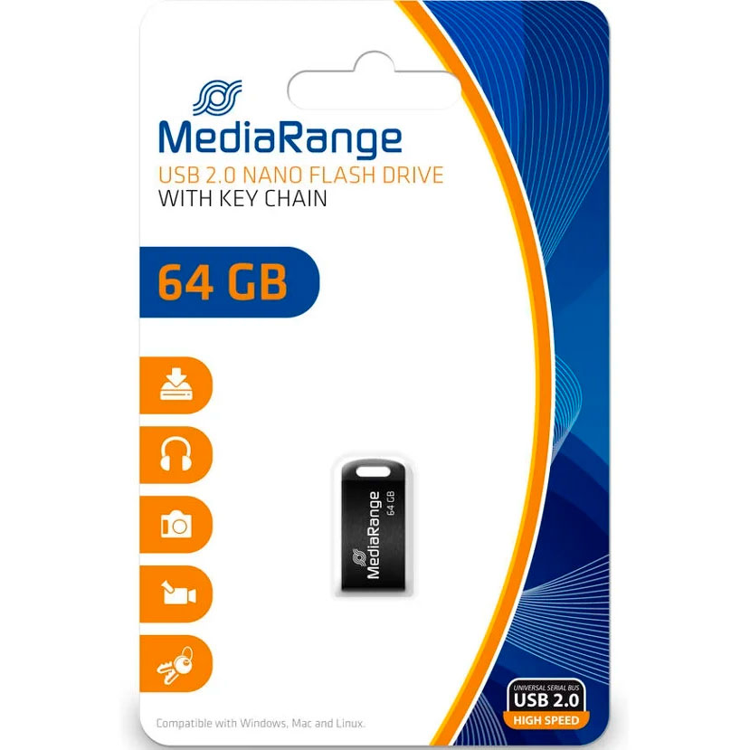 Pendrive Nano Flash Mediarange 64GB