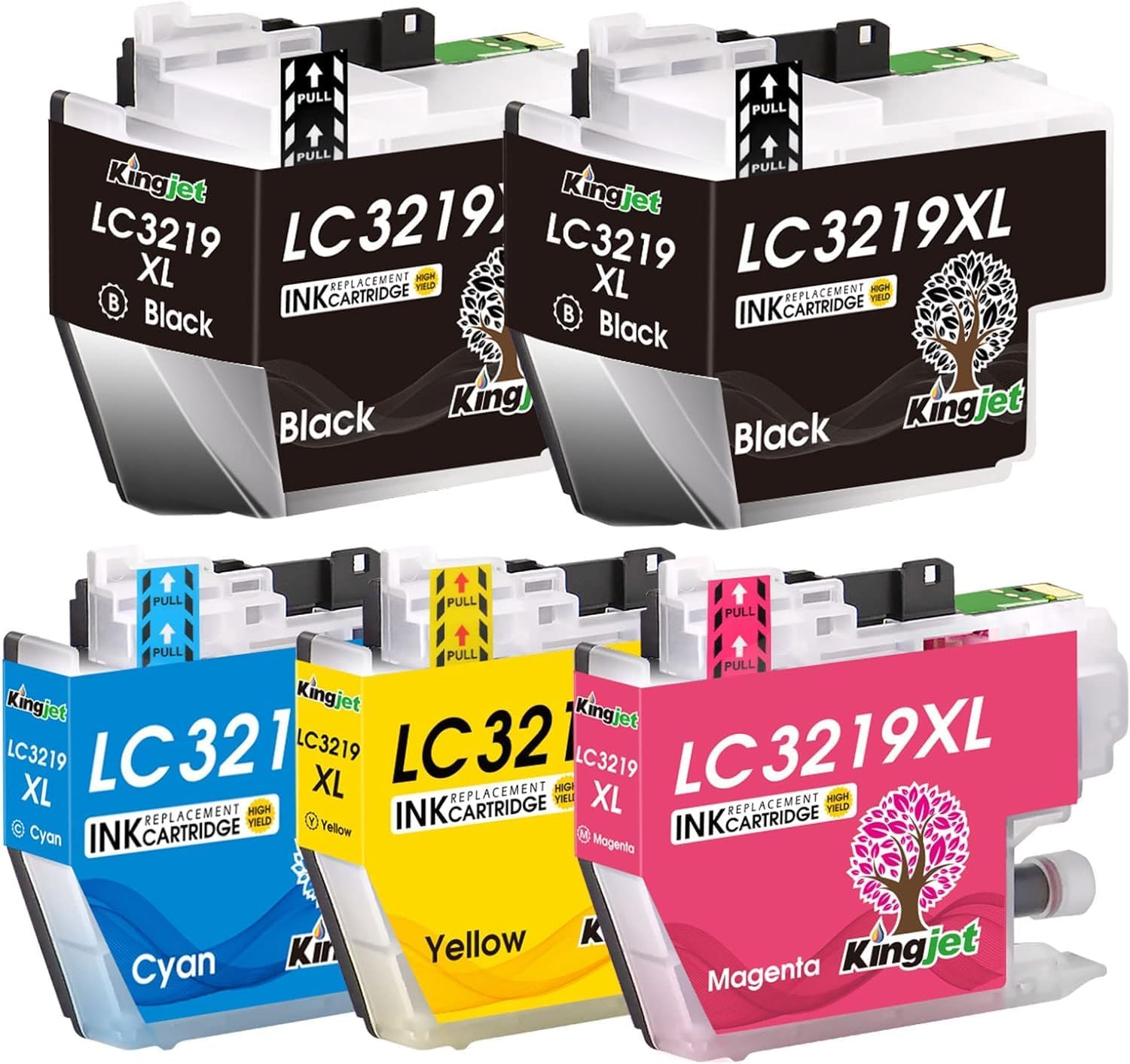 Conjunto 5 Tinteiros Brother LC3217 / LC3219 XL Compatíveis