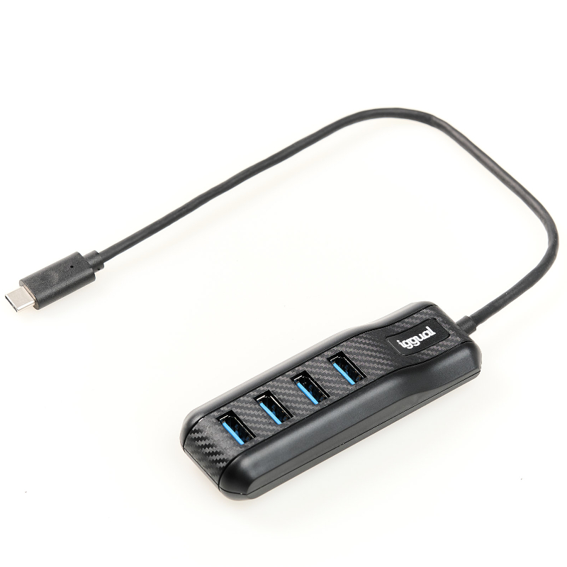 Hub Type-C x 4 Portas USB 3.1 Iggual CARBON