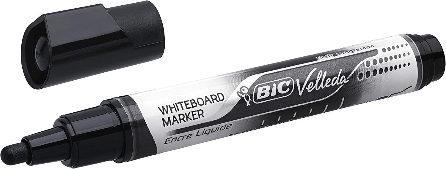 Marcador Quado Branco BIC Velleda Liquid Ink Medio Preto