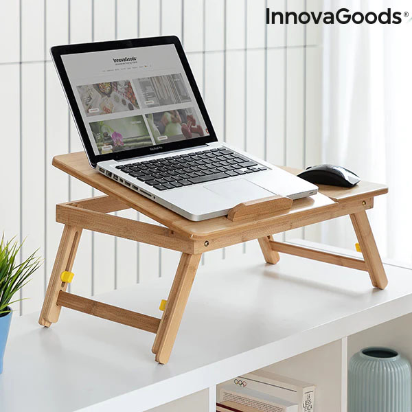 Mesa Auxiliar Dobrável de Bambu Lapwood InnovaGoods