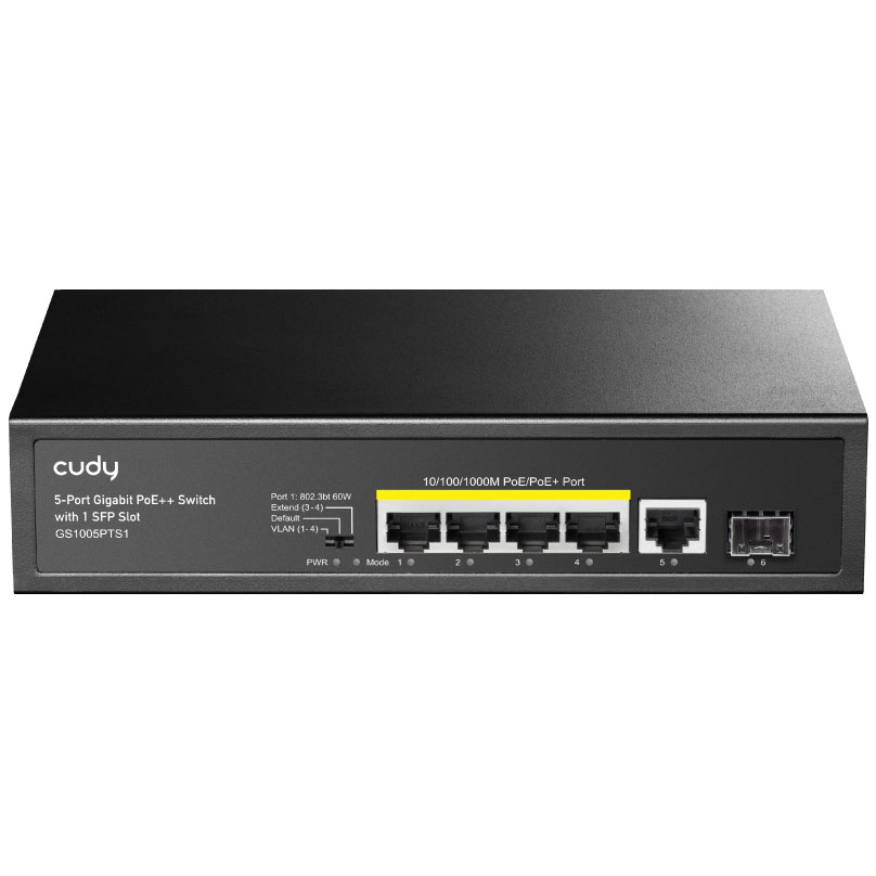 Switch Cudy GS1005PTS1 5 Portas PoE Gigabit + 1 SFP Slot